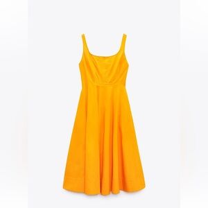 Zara Orange Midi Dress